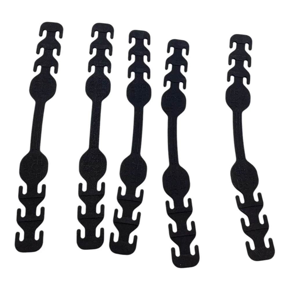 5pc Adjustable Ear‎ Hook Strap Extender Flexible Black Plastic Mask Holder
